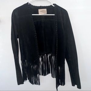 Forever21 Contemporary Black Fringe Jacket size XS